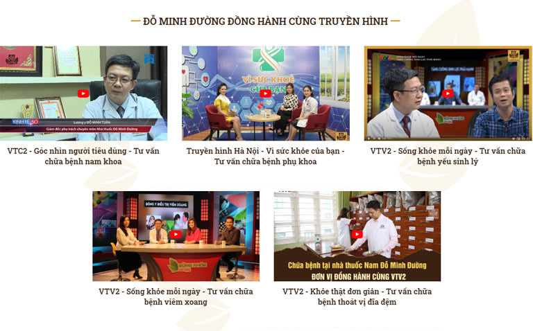 Một số chương trình truyền hình có sự tham gia của lương y Đỗ Minh Tuấn