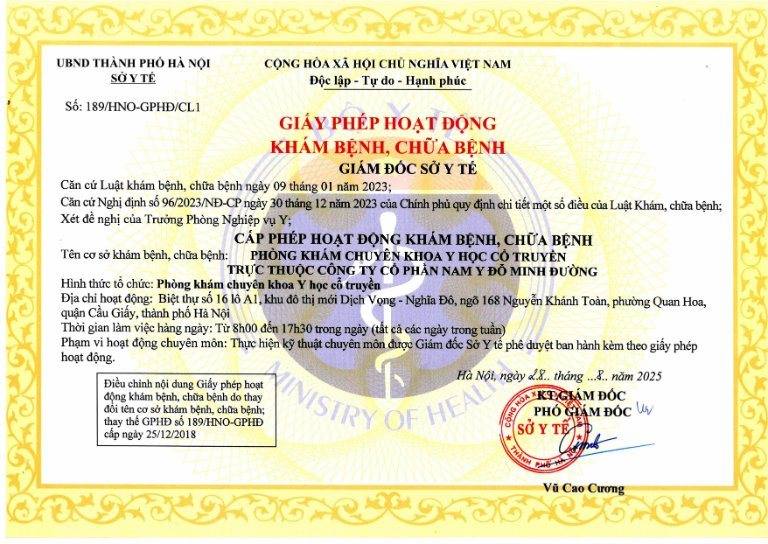 Giấy phép hoạt động cơ sở Hà Nội Giấy phép hoạt động cơ sở Hà Nội